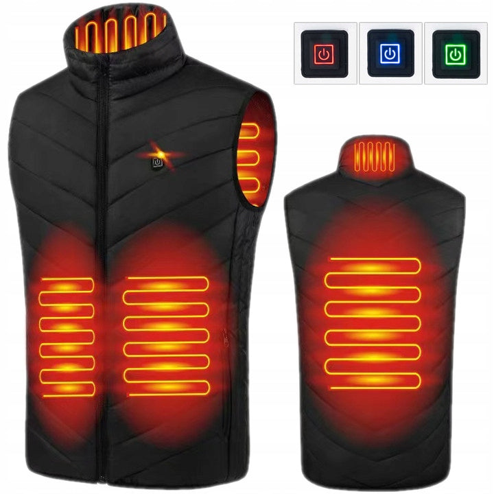 Vesta unisex cu incalzire, Zola®, marimea L, slim fit, 3 niveluri de temperatura, cablul USB incorporat, 2 buzunare laterale, 1 buzunar interior, 58.5 x 78 cm, neagra Vesta unisex cu incalzire, Zola®, marimea L, slim fit, 3 niveluri de temperatura, cablul USB incorporat, 2 buzunare laterale, 1 buzunar interior, 58.5 x 78 cm, neagra